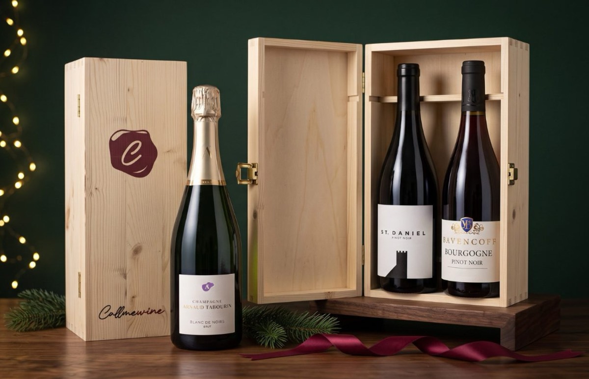 Box del Sommelier: cassa in legno firmata Callmewine con due bottiglie